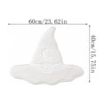 thumbnail image 3 of White Witch Hat Shaped Bath Mat, Crescent Moon Wizard Hat Fluffy Rug, Cute Halloween Irregular Shaggy Floor Mat, for Bathroom, Bedroom, Fall Home Decor, 3 of 6