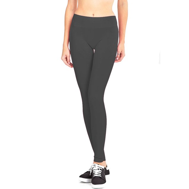 LAVRA Leggings Longueur Complète Taille Régulière pour Femmes-Gris