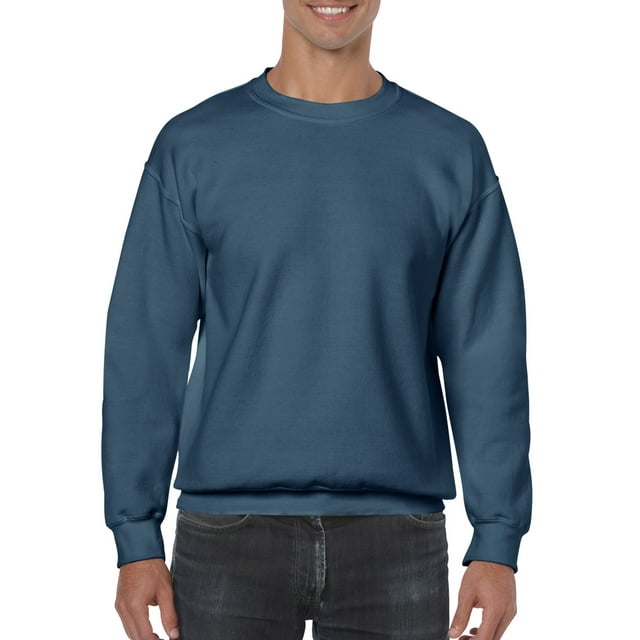 Gildan Chandail Molletonné à Col Ras du Cou pour Hommes, 3TG, Bleu Indigo