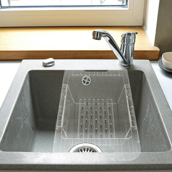 FRCOLOR Retractable Sink Drain Rack Adjustable Kitchen Organizer For Vegetables Dishes Easy-To-Clean Plastic Draining Rack Kitchen Sink Drainer Plastic Rack