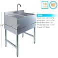 thumbnail image 3 of Stainless Steel Two Compartment Under Bar Sink with Faucet 24 x 18, 3 of 3