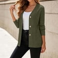 thumbnail image 4 of Oiangi Women's Cardigan Sweaters Long Sleeve Button Down Knit Cardigan Open Front Jumper Tops for Winter Warmth Green 2XL, 4 of 7