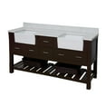 thumbnail image 3 of Charlotte 72" Farmhouse Bathroom Vanity with Chocolate Cabinet and Engineered Carrara Top, 3 of 5