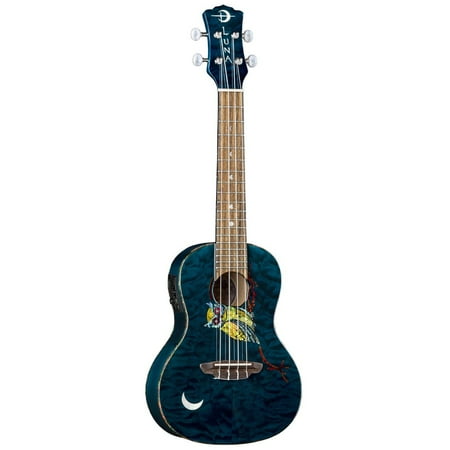Luna Guitars Owl Concert, 4-String Acoustic/Electric Ukulele with Gigbag UKEOWLC