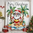 thumbnail image 2 of Santa Claus Ocean Beach Shower Curtain for Bathroom, Coconut Tree Shell Starfish Waterproof Shower Curtains Washable Quick Dry with Hooks Bathtub Curtains 72x72IN, 2 of 9