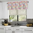 thumbnail image 6 of Valance Curtains for Windows,Groovy Hippie Flowers and Rainbow Waves Semi Sheer Curtain Valance,Retro Daisies Window Valance Curtains,Short Rod Pocket Window Treatment for Kitchen Living Room 54"x18", 6 of 6