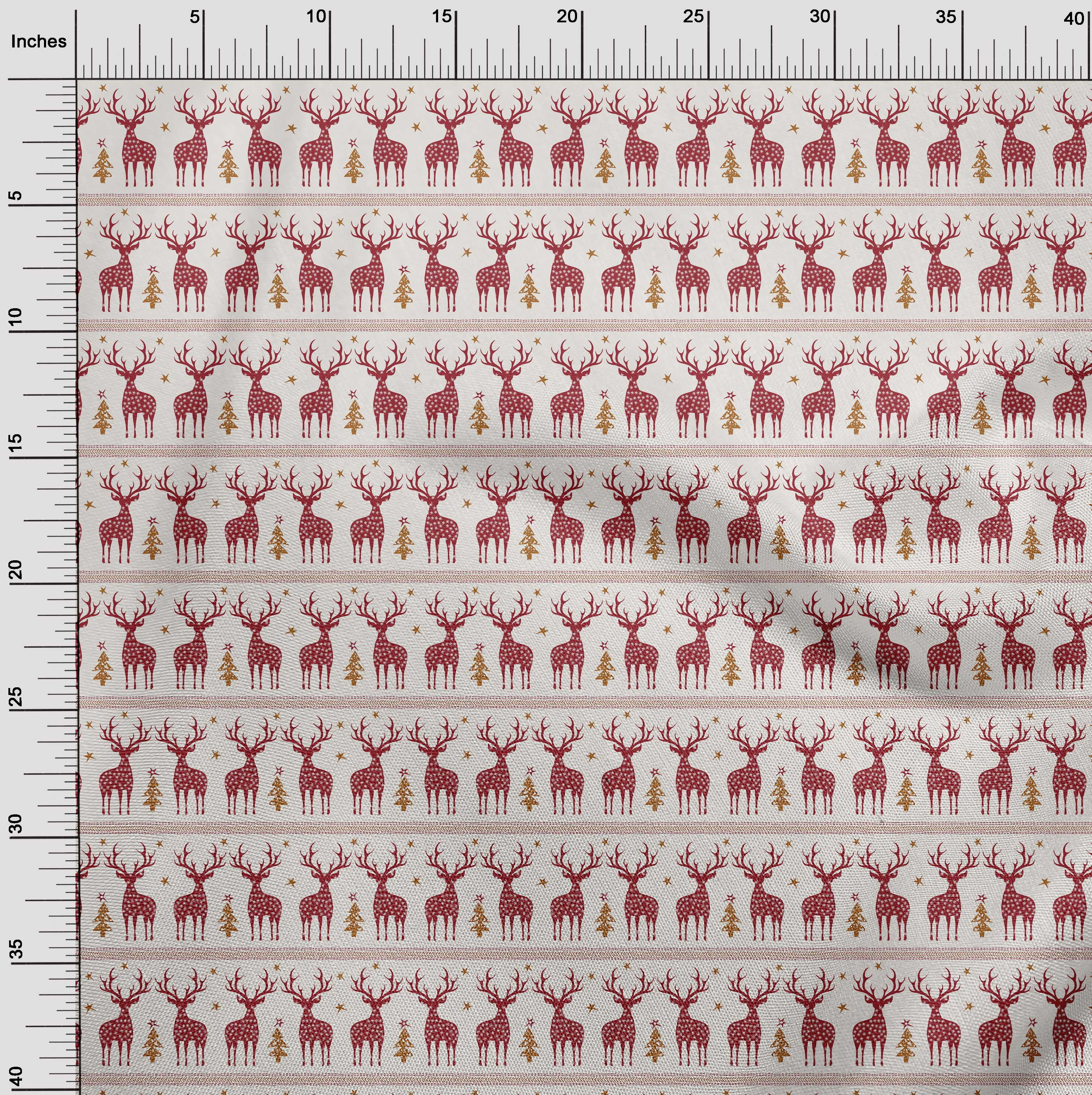 oneOone Cotton Jersey Maroon Fabric Christmas Lumberjeck Sewing Material Print Fabric By The Yard 58 Inch Wide