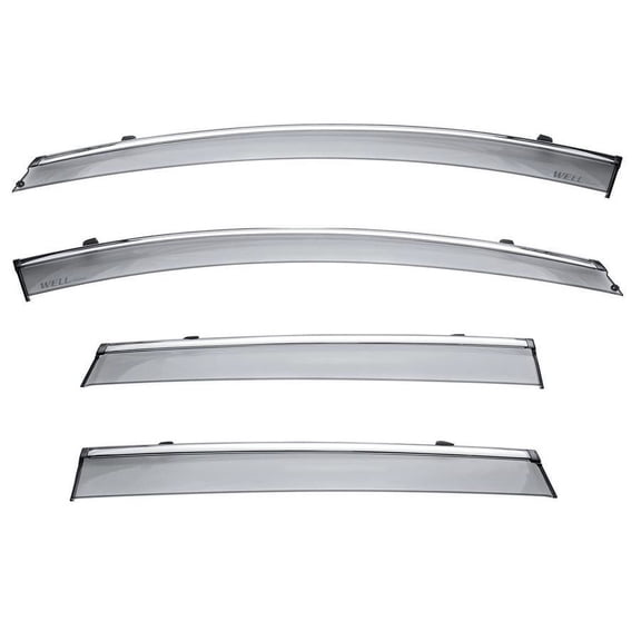 Wellvisors Side Window Visors Wind Deflectors Rain Guard With Chrome Trim for 2015 2016 2017 2018 2019 2020 2021 2022 2023 2014 Nissan Murano 3-847NS011