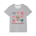 thumbnail image 2 of Xihbxyly Bonita Camiseta con Estampado "100 Días de Colegio", Tejido Suave y Transpirable, Manga Corta Abullonada, Versátil para Combinar, Ideal para Viajes, Fiestas Escolares y Varias Tallas., 2 of 6