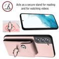 thumbnail image 6 of Compatible for Samsung Galaxy S21 FE Case with Card Holder, Wallet Case for Women Men with Rotation Finger Ring Stand, Accordion Style PU Leather Shockproof Case for Galaxy S21 FE, Pink, 6 of 7