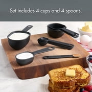 Mainstays 8-Piece Measuring Cup and Spoon Set - Durable, Space Saving Kitchen Essential, Black