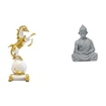 thumbnail image 1 of Colección de figuras de Buda con caballo y mono para dormitorio, sala de estar, hotel, patio, centro de mesa y adorno de escritorio., 1 of 8