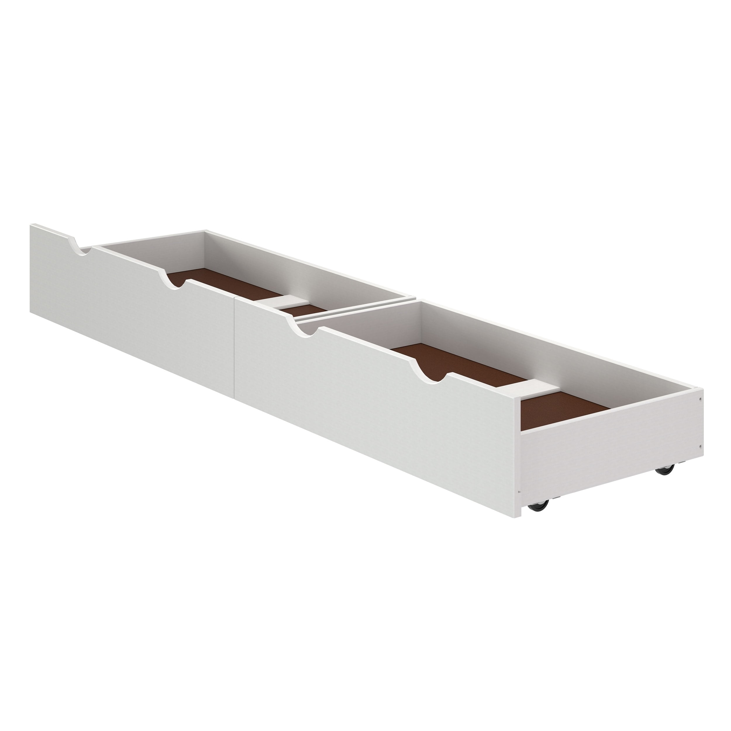 Home & Kitchen IPOTIUS Set of 2 Wood Underbed Storage Drawers with Wheels White 90 x 47 x 27cm