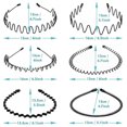 thumbnail image 4 of Juego de 6 diademas elásticas para cabello, diseño moderno con onda negra, ideal para hombres y mujeres, accesorio perfecto para cualquier ocasión y un regalo único para seres queridos., 4 of 6