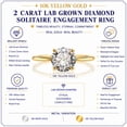 thumbnail image 3 of JeenMata Lab Grown Diamond 2 Carat Round Cut Solitaire Engagement Ring in Real Solid 10K Yellow Gold for Women, Gift for Her, Female, Girlfriend, 3 of 11
