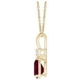 thumbnail image 2 of Angara Natural Ruby Teardrop Pendant Necklace for Women in 14K Yellow Gold (Size-6x4mm) - July Birthstone Jewelry | Ruby V-Bale Pendant, 2 of 9