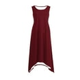 thumbnail image 3 of Women's Summer Casual Tank Dress Sleeveless Long Midi Dress with Pockets Loose Comfy Flowy A-Line Sundress Plus Size Maxi Dress Red XXL, 3 of 8