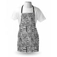 thumbnail image 3 of Doodle Apron Ethnic Design with Some Geometrical Shapes with Leaves and Dots African Culture, Unisex Kitchen Bib Apron with Adjustable Neck for Cooking Baking Gardening, Black White, by Ambesonne, 3 of 3