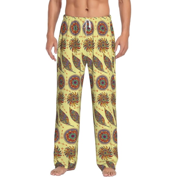 Disketp Pantalon de Pyjama Bohème pour Hommes - Pantalon de Détente et de Sommeil en Molleton Ultra Doux (Taille : S-TTG)-3TG