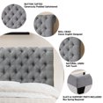 thumbnail image 6 of Gewnee Full Size Platform Bed Frame with Upholstered Linen Headboard - Wood Slat Support,Sturdy Construction.Box Spring Required.Grey, 6 of 7