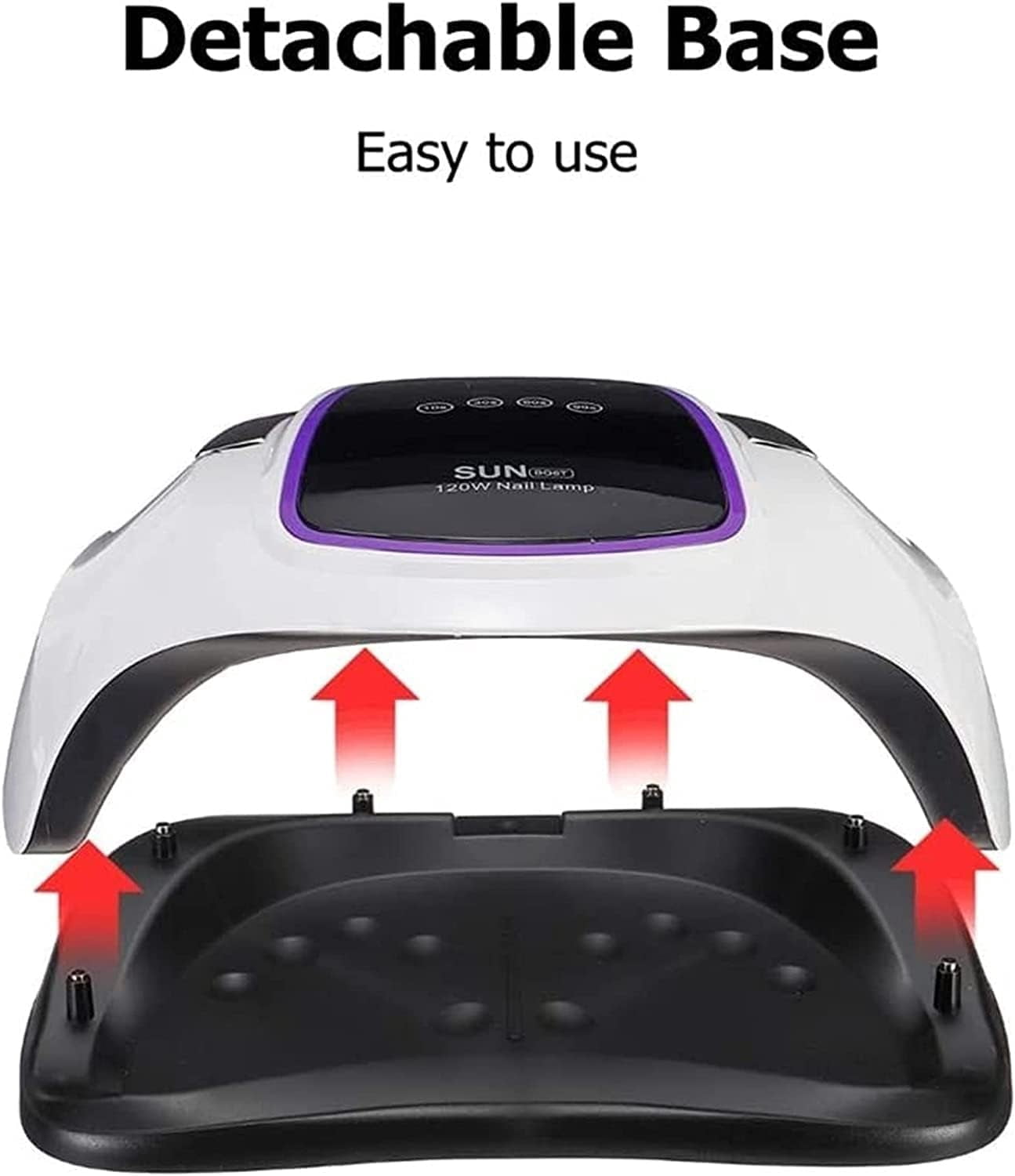 UV Gel Nail Lamp 120W LED Nail Light Fast Nail Dryer for Gel Polish Curing with 4 Timers Portable Handle Large Space Automatic Sensor