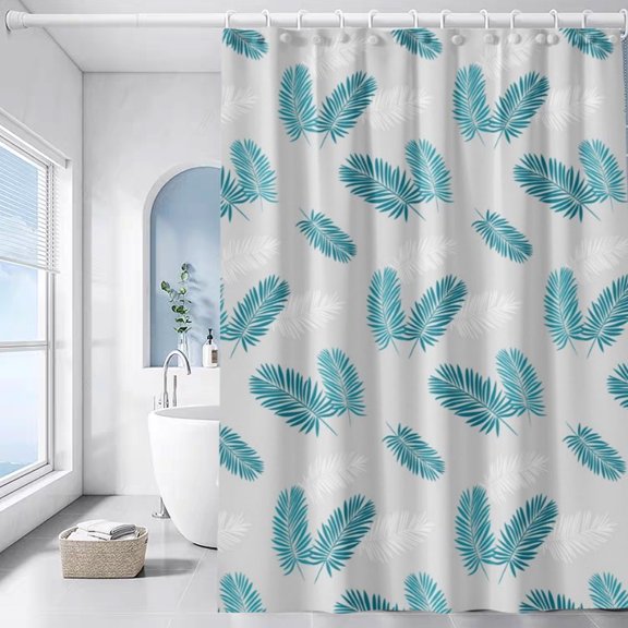 2025 Spring New Shower Curtain Waffles Textured Heavy Duty Thick Fabric Shower Curtains for Bath 256GSM Luxurys Weighted Polyester Cloth Bath Curtain Set with 12 Hooks 71Wx71H 2036 Summer New