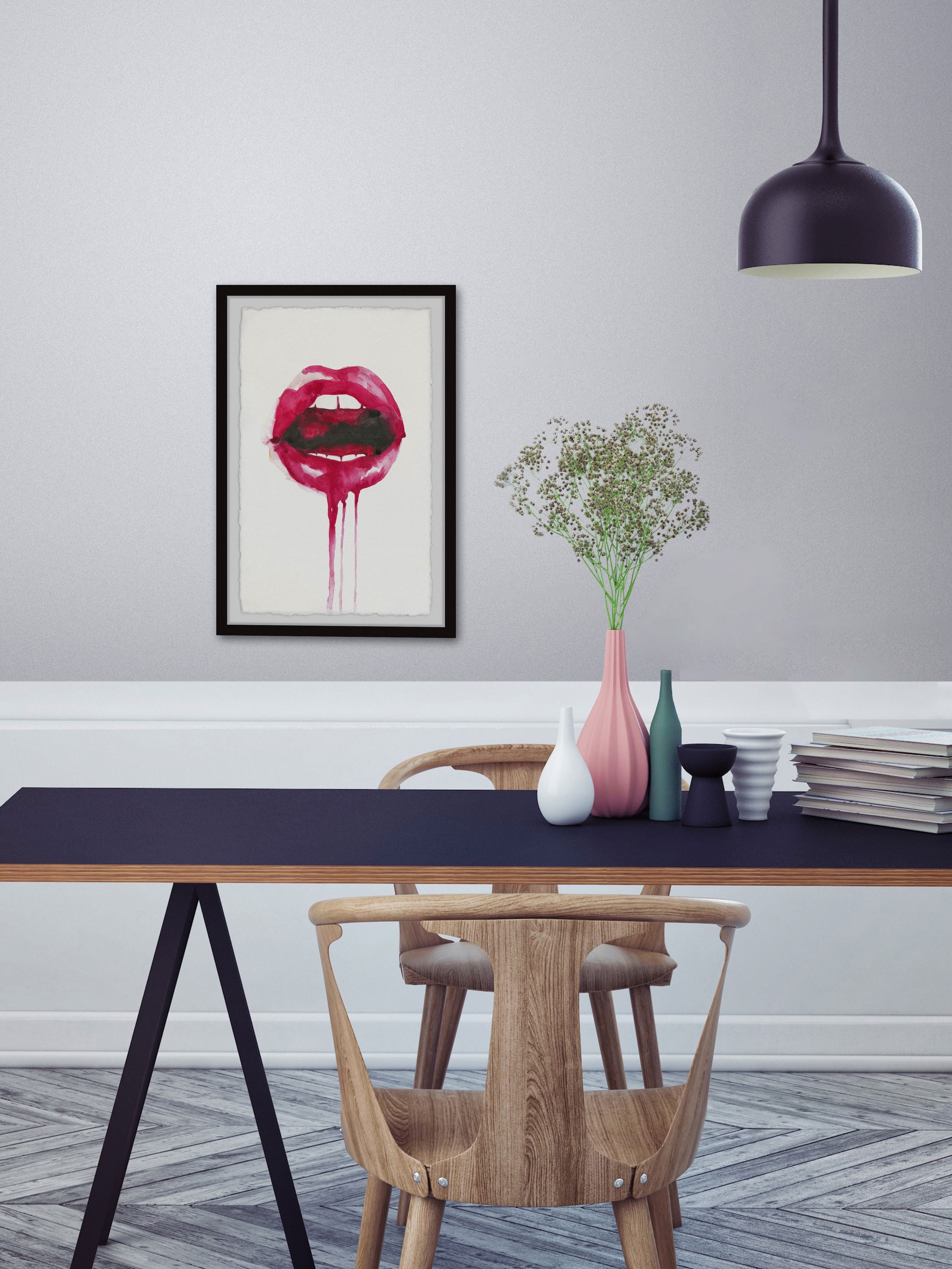 Marmont Hill "Adorable Lips" Framed Painting Print