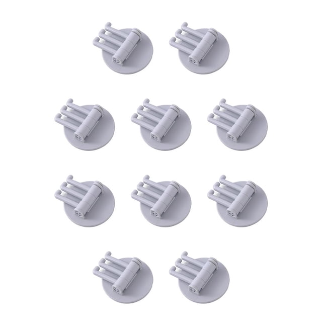 Advancent Gancho adhesivo de tres ramas Gran capacidad de carga Ganchos de barra Estante colgante Soporte para llaves de baño Estantes de Gris 10piezas