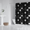 thumbnail image 2 of Black White Sun Moon Planet Star Pattern Shower Curtain 72"x72" ,Bathroom Decorative Shower Curtains Set with 12 Hooks,Modern Waterproof Washable Shower Curtain, 2 of 6
