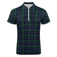 thumbnail image 4 of Blackwatch Tartan Modern Cute Blue And Green Plaid Men Zipper T-shirt Summer Casual Short Sleeve T-shirt Top, 4 of 7