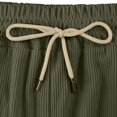 thumbnail image 5 of WTOBBY Men's Corduroy Cargo Bermuda Shorts with Elastic Drawstring Waist, Outdoor Athletic Loose Fit for Summer Sports Activities ,Army Green L, 5 of 5
