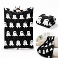 thumbnail image 6 of Cute White Ghost Pattern Halloween Flannel Blanket, Soft Lightweight Decorative Throw Blanket, Spooky Ghost Blanket for Indoor Home Party Autumn Season Decoration, 6 of 6