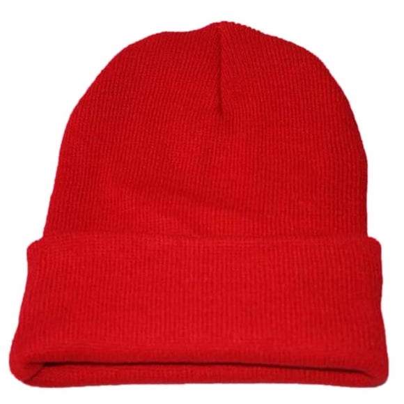 Ersazi Unisex Slouchy Knitting Beanie Hip Hop Cap Warm Winter Ski Hat On Clearance Red Free Size