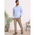 thumbnail image 5 of DARING DIVA Men's Striped Button Down Long Sleeve Stretch Shirts L Blue, 5 of 7