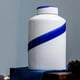thumbnail image 5 of Jarrón de cerámica con rayas azules y tapa, decoración de tarro, elegante diseño artístico esmaltado Talla S, 5 of 9