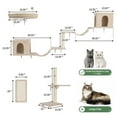 thumbnail image 2 of Coziwow 8PCS Wall Mounted Wood Cat Climber Set, Cat Shelves and Perches Cats Furniture for Multiple Cats, Beige, 2 of 8