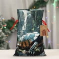thumbnail image 5 of Rocae Turtle In Jungle Waterfall for Christmas Drawstring Linen Gift Bag with Drawstrings Treat Bag Goody Present Bags for Christmas Party Favor-Small, 5 of 9