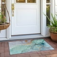 thumbnail image 6 of Addison Rugs Chantille Indoor/Outdoor Transitional Watercolors Teal Washable Rectangle Rug, 1'8" x 2'6", 6 of 6