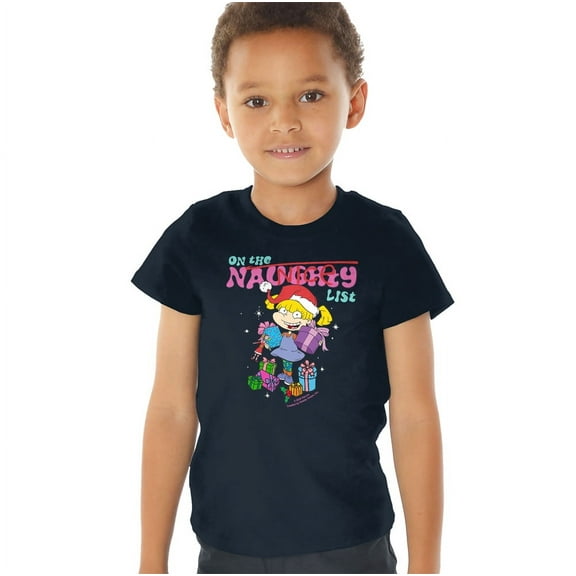 Rugrats Naughty Angelica Christmas Kids T Shirt (2) for Toddler Boys and Girls, Navy