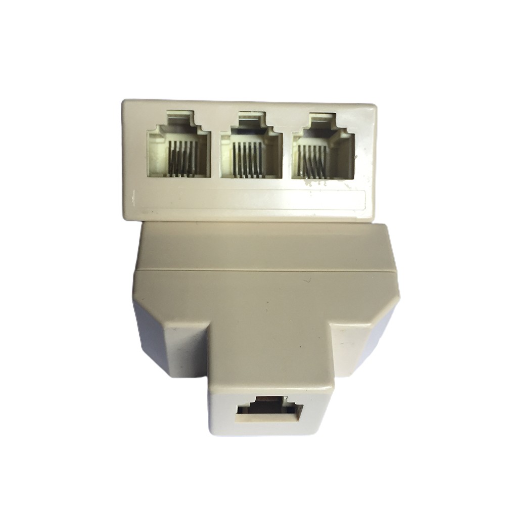 Two Way Telephone Splitters Male to Dual Female Cable 6P4C for Landline