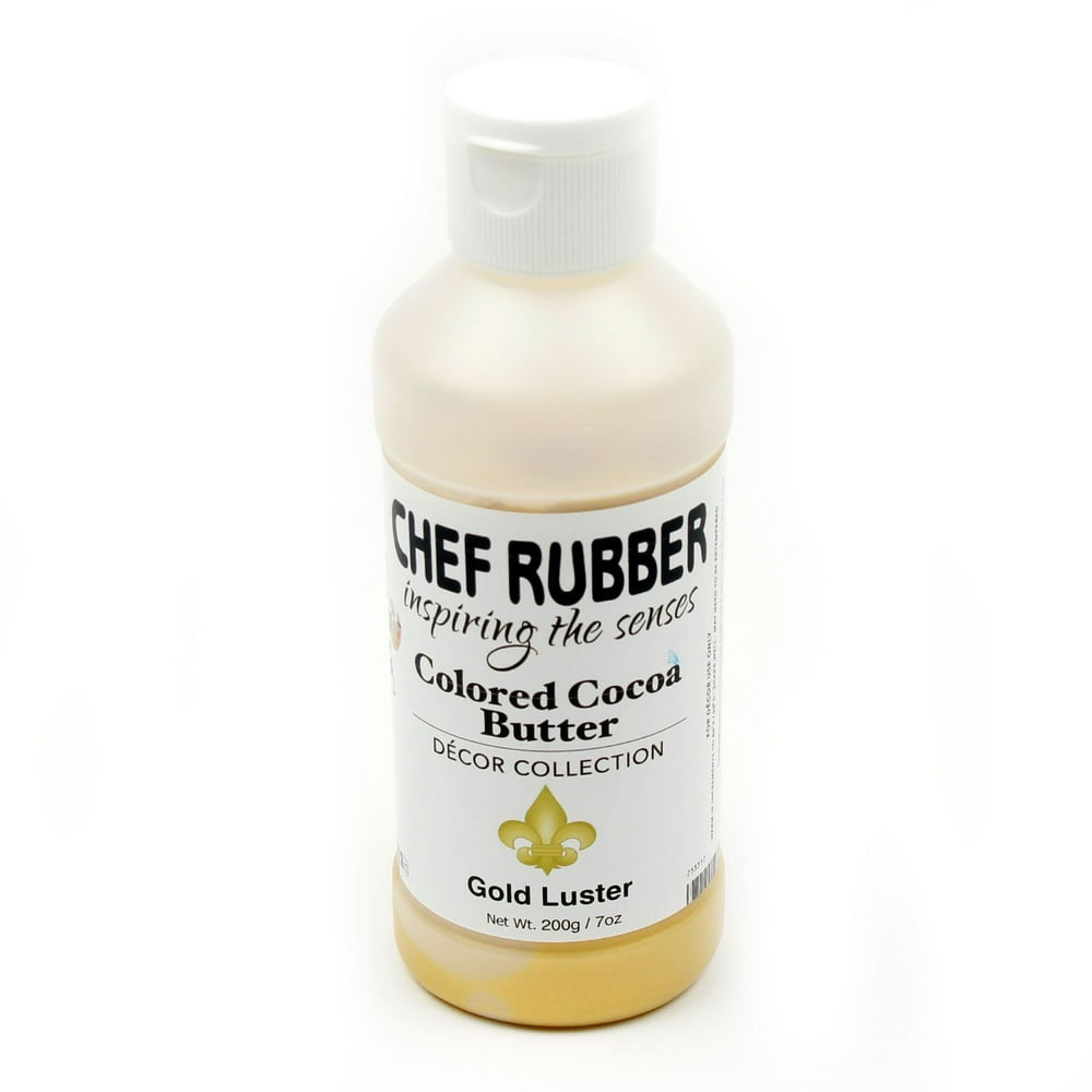 Chef Rubber Cocoa Butter, Décor Collection Gold Luster, 7 Ounce