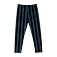 thumbnail image 6 of JURANMO Girls Leggings Vertical Striped Print Elastic Waist Halloween Party Tight Pants Full Length Casual Legging for Kids Fall Savings Navy 4 Years, 6 of 7