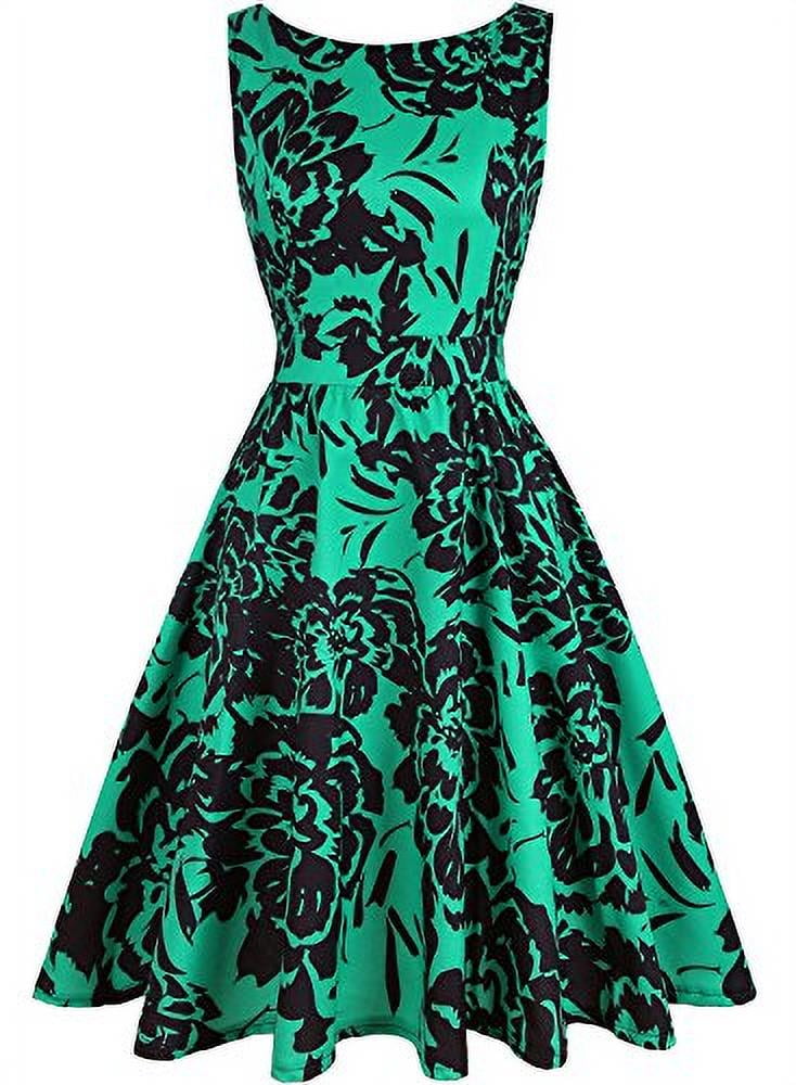 Giulot Womens Vintage Tea Dress 1950s Floral Spring Garden Retro Swing Prom Party Cocktail Dress for Women 