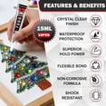thumbnail image 2 of BANIRO Craft Glue for Jewelry Making - 15ml/0.5oz (16 Pack) - Multi-Function Super Adhesive Glues Liquid Fusion Glue for Rhinestones Crafts, Clothes Shoes, Fabric, Jewelry Making, 2 of 9