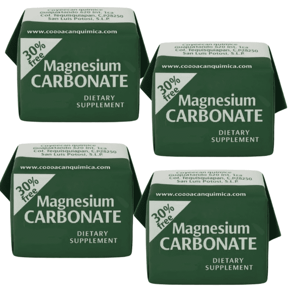 Coyoacan Química Magnesium Carbonate Dietary Supplement 7 grams each,  Carbonato de Magnesio en Cubos, 4 Pack