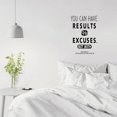 thumbnail image 3 of Calcomanías de pared motivacionales Puedes tener resultados o excusas, no ambos. Adhesivos de pared con frases inspiradoras para decoración de pared para deportes, gimnasios, oficinas, fitness,, 3 of 7