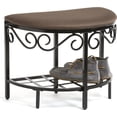 thumbnail image 2 of ZXNYH Half Moon Shoe Bench - Vanity Seat/Dressing Stool/Makeup Chair - Mocha Brown, 2 of 8