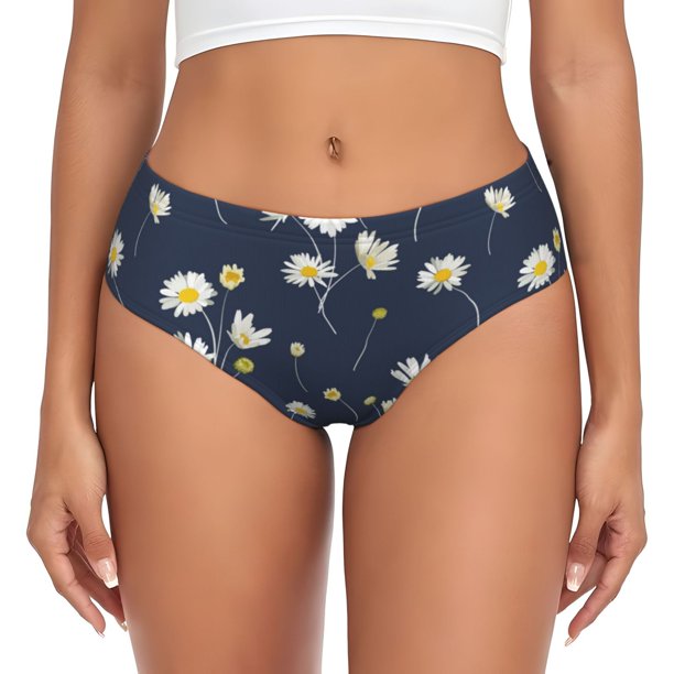 Balery Daisies Flowers Ropa Interior de Algodón para Mujer con Dibujo – Braguitas Cómodas y Elásticas, Estilo Clásico-3X-Large