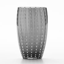 Zafferano Perle Beverage Glass Grey Set of 2 16 Fl Ozs., 5.3" Height, Colored Murano Glass