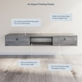 thumbnail image 4 of BELLEZE Modern Floating Wall Mounted 63 Inch TV Console With Built-In Shelf & Compartments, Space Saving Decorative Contemporary Media Storage, For Up To 100lbs - Langston (Gray Wash), 4 of 7